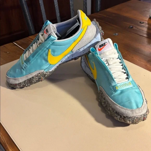 Nike Turquoise & Yellow Waffle-Inspired Sneakers - Picture 2 of 10